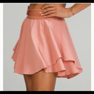 Lululemon Court Rival Skirt Tall pink savannah Sz 8